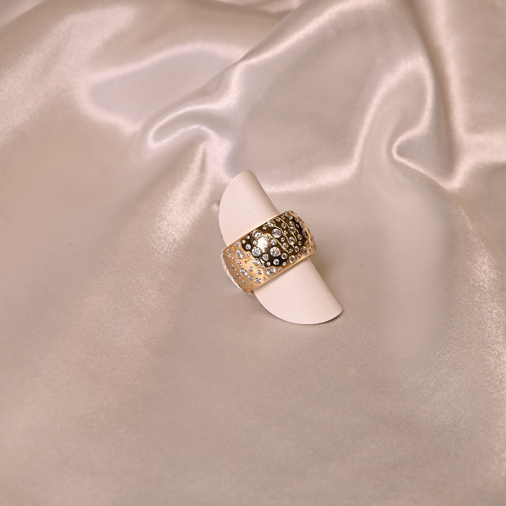 Anello in Argento dorato e zirconi