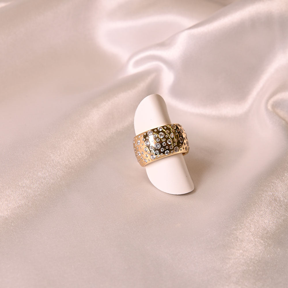 Anello in Argento dorato e zirconi