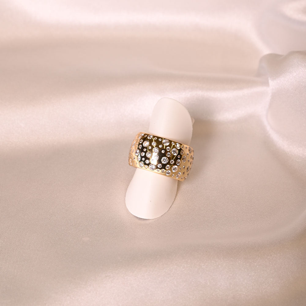 Anello in Argento dorato e zirconi