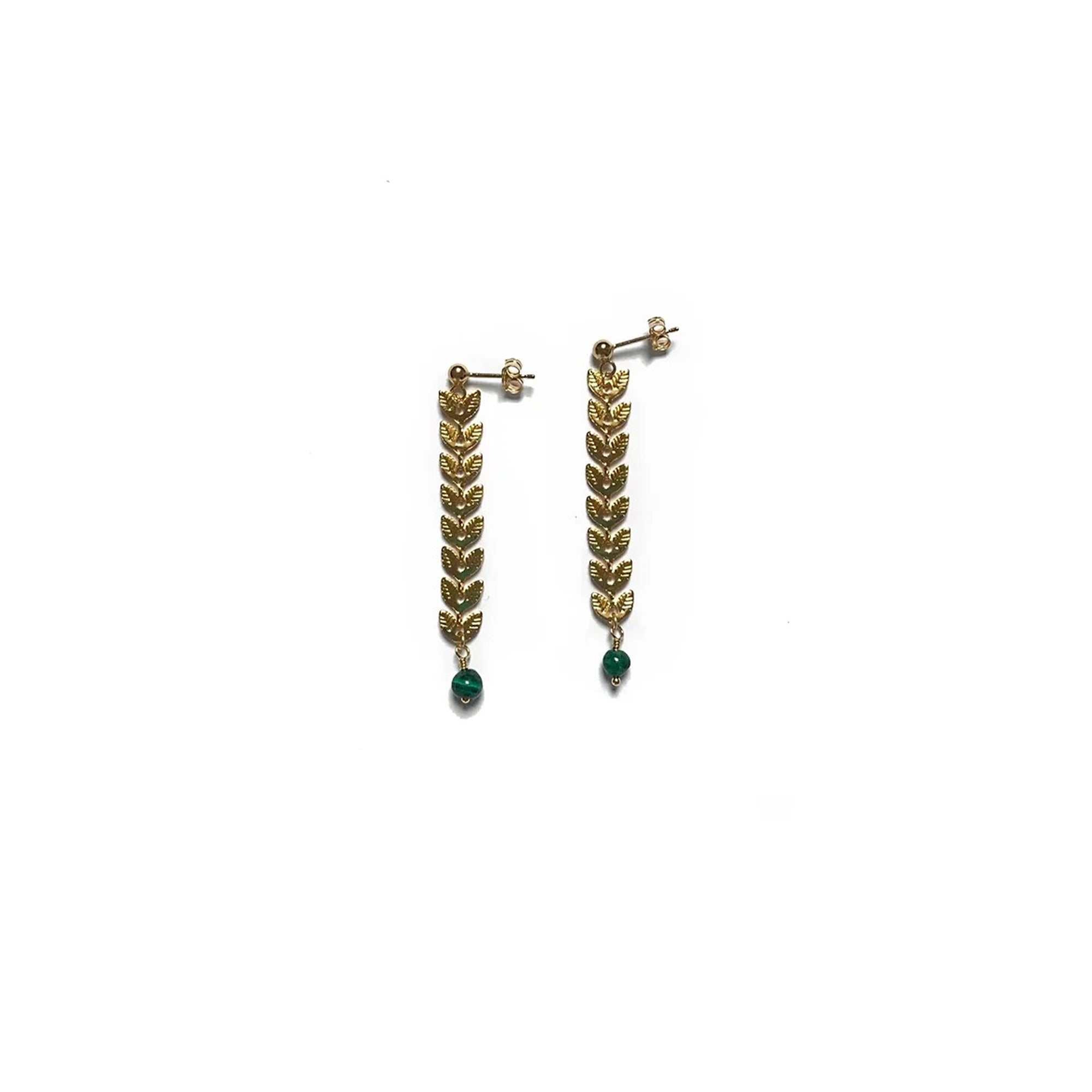 Alhena Bijoux Catherine malachite earrings - AX3