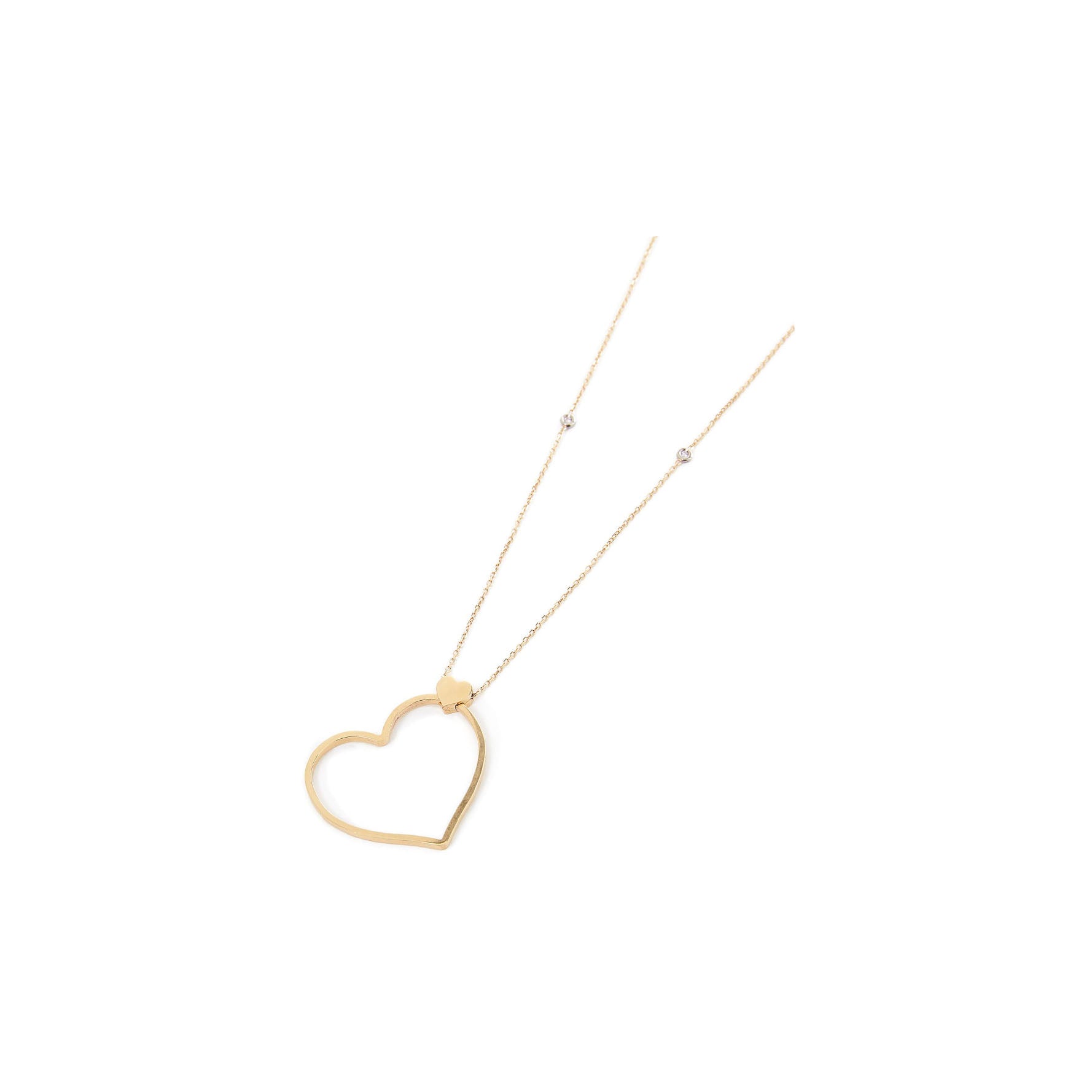 Unoaerre Long gold necklace with heart